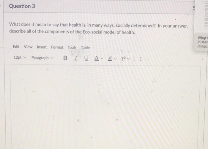 Question 3 S What does it mean to say that health