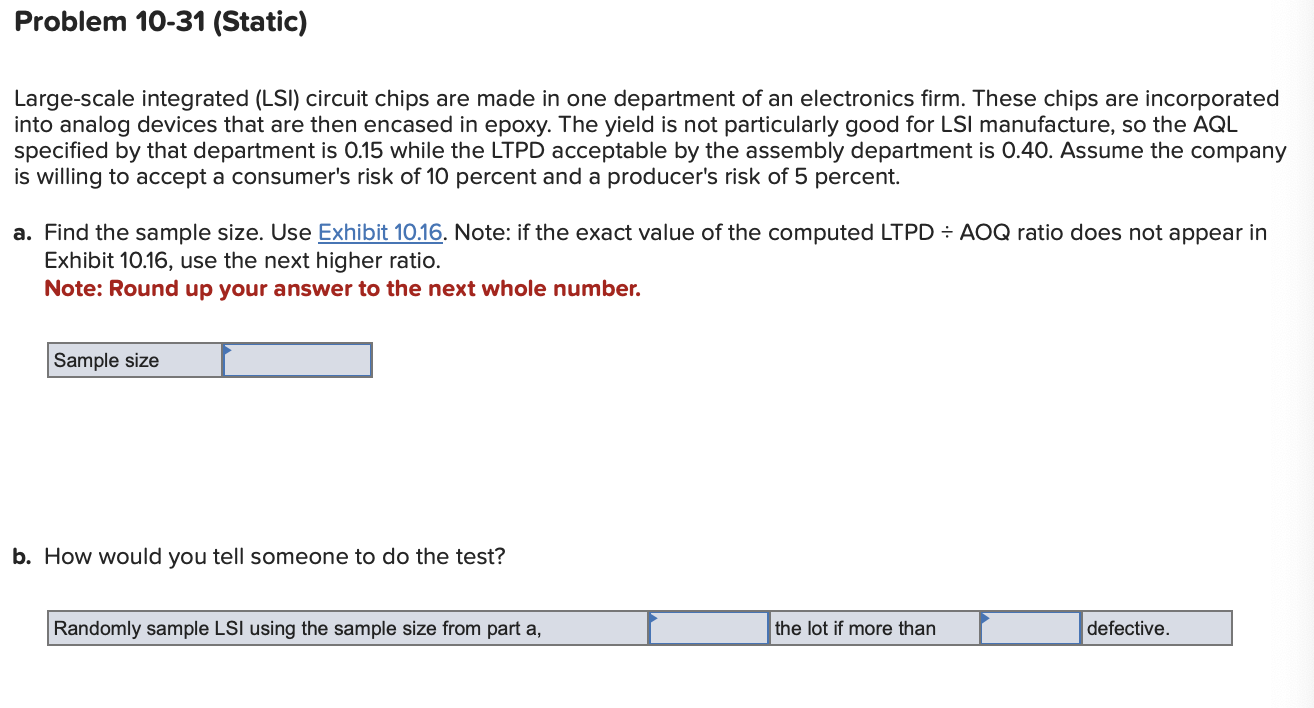 Problem 1 0 - 3 1 ( Static ) Large - scale