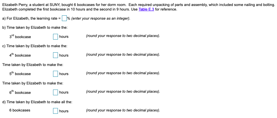 Elizabeth Perry, a student at SUNY, bought 6