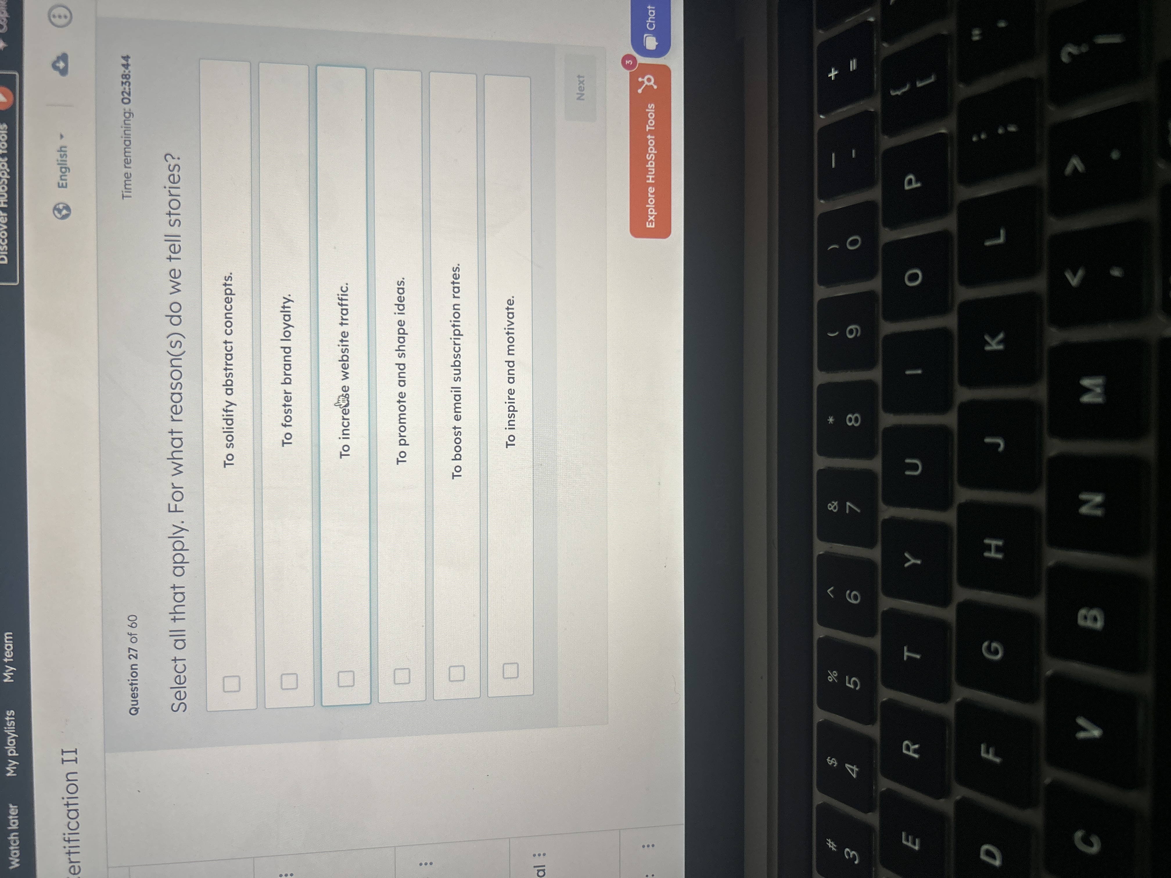 Question 2 7 of 6 0 Select all that apply. For