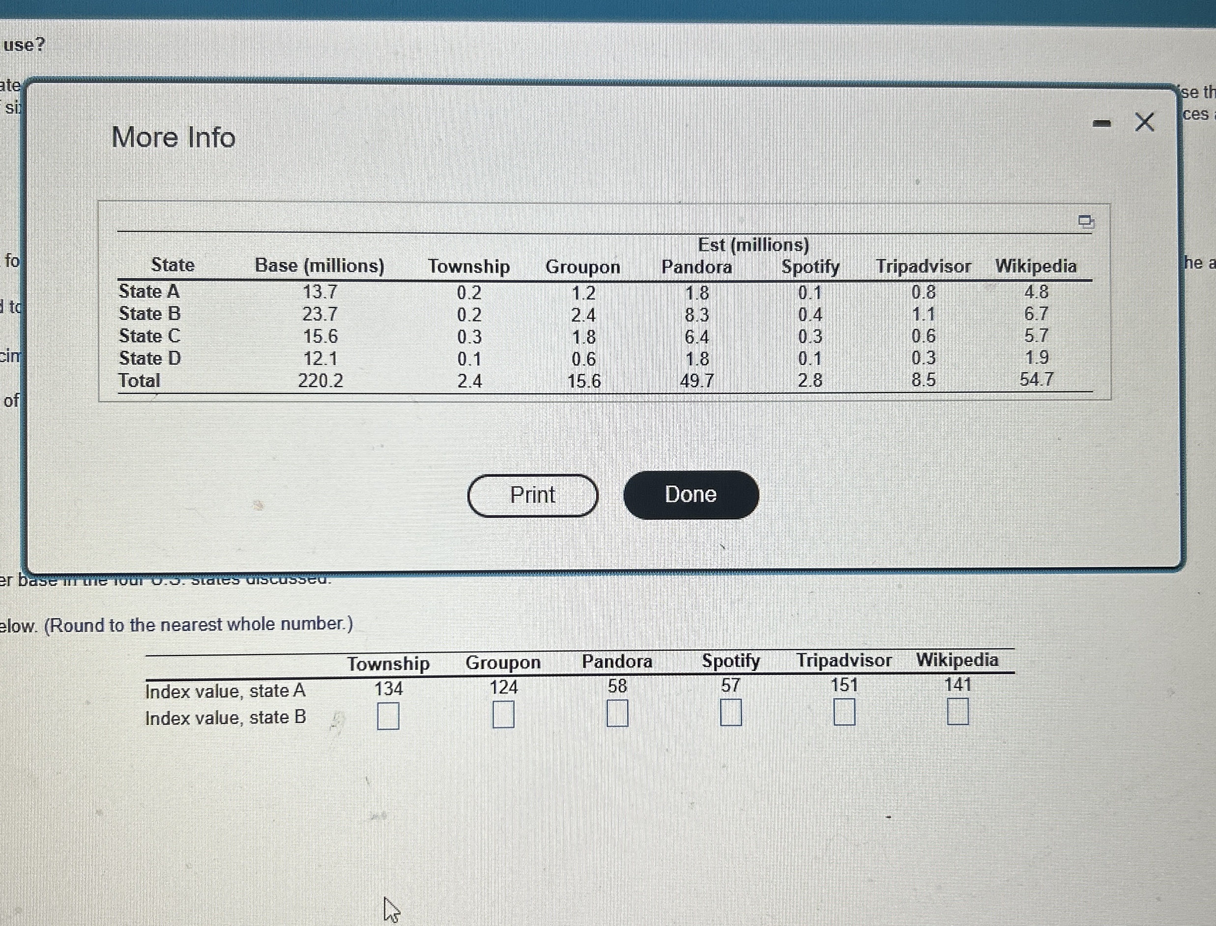 use? ate si More Info \ table [ [ State , Base (