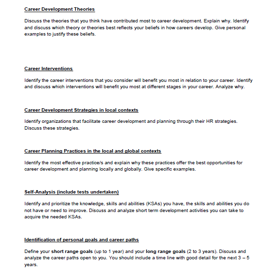 Career Development Theories Discuss the theories