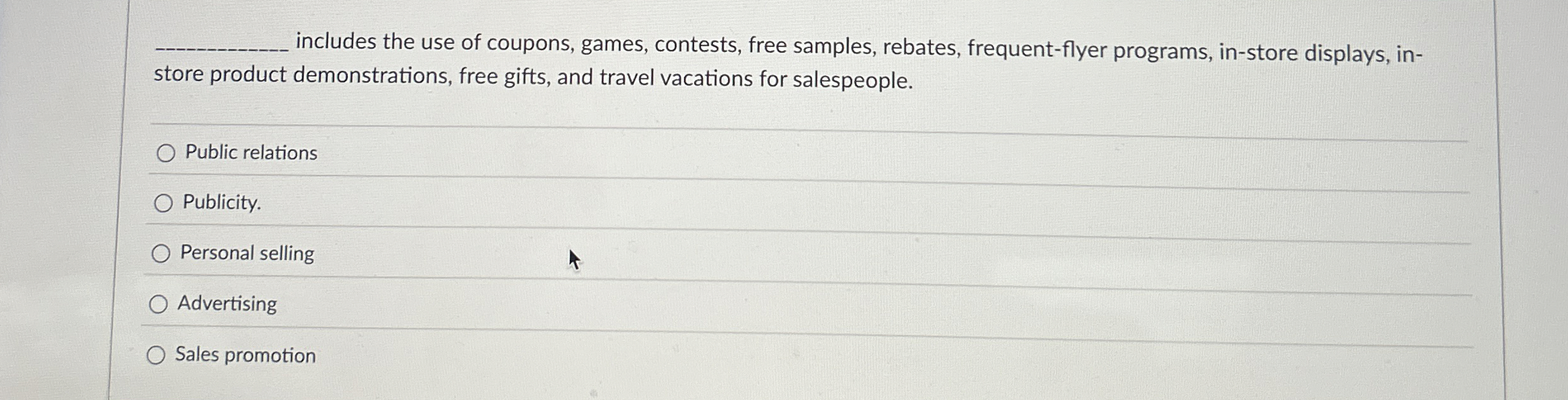 q , includes the use of coupons, games, contests,