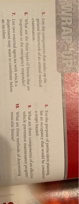 WRAP-UP 5. List the components that make up the