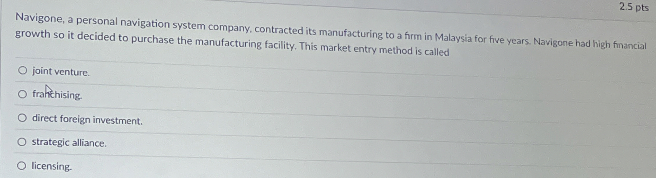 2 . 5 pts Navigone, a personal navigation system