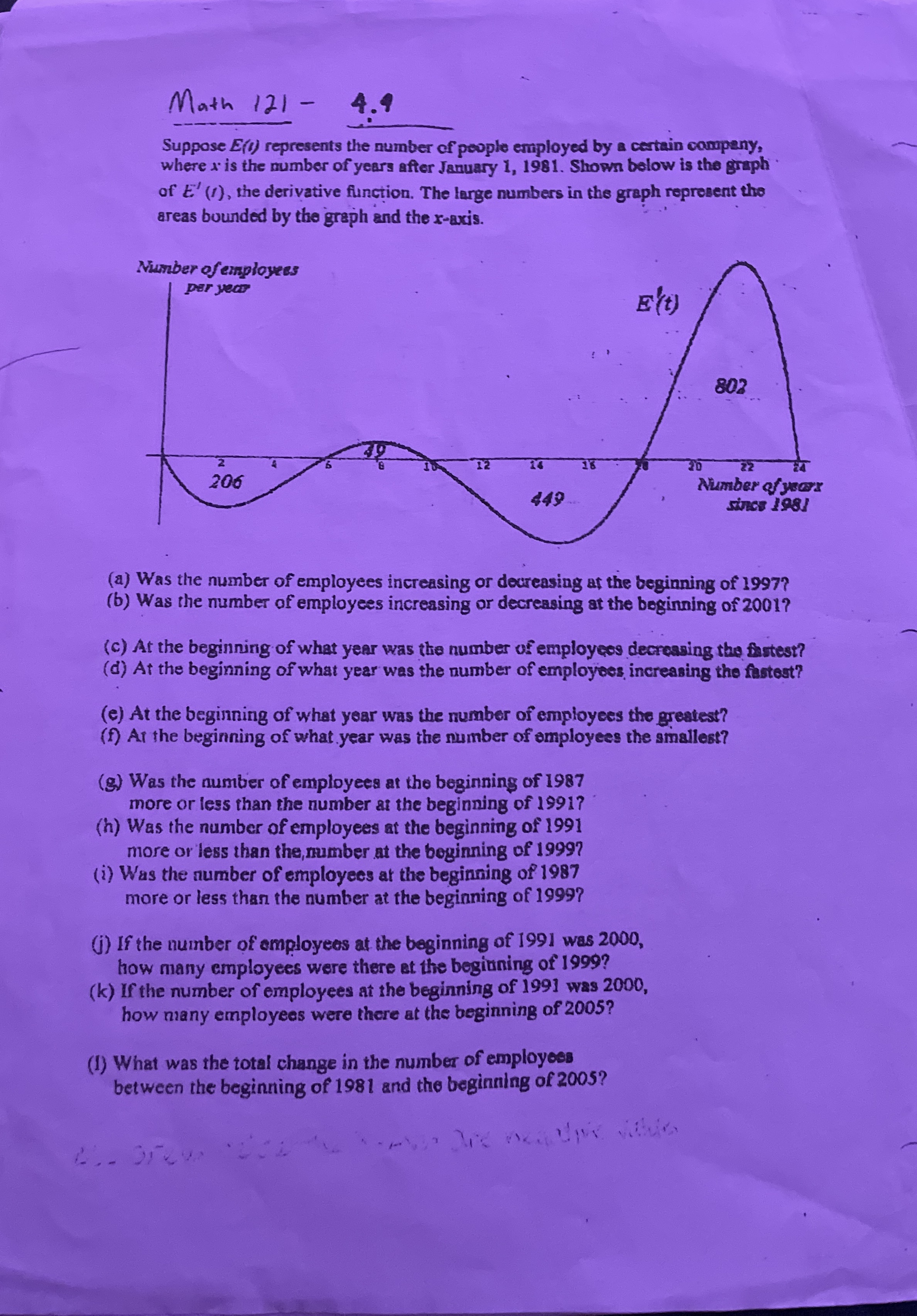 Math 1 2 1 - 4 . 9 Suppose E ( l ) represents the