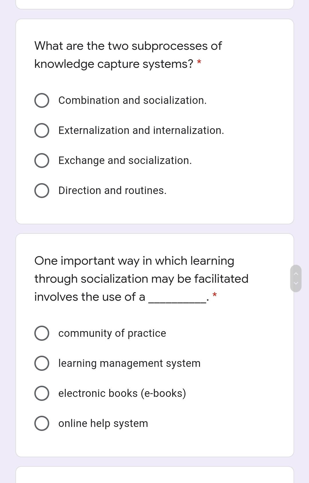 What are the two subprocesses of knowledge