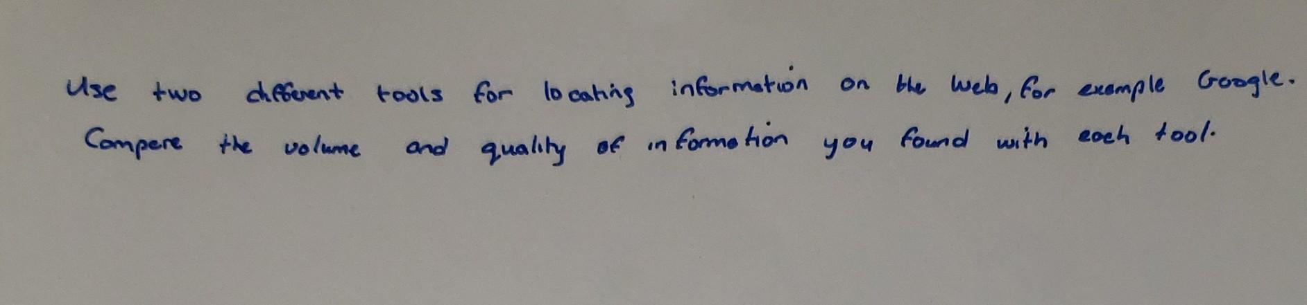 Use two different tools for locating information