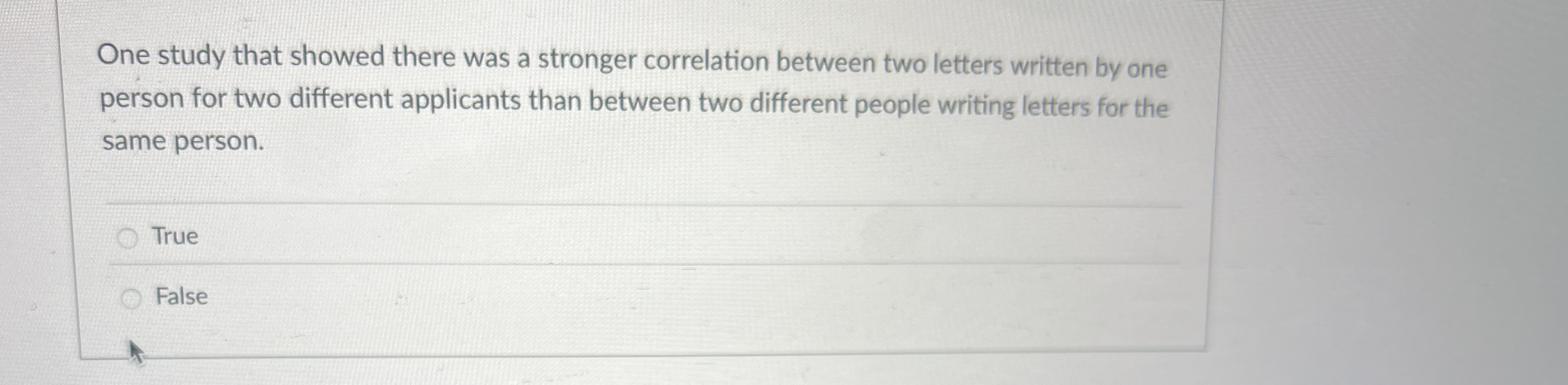 One study that showed there was a stronger