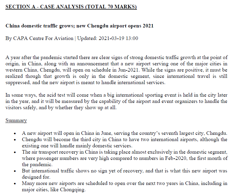 SECTION A - CASE ANALYSIS (TOTAL 70 MARKS) China