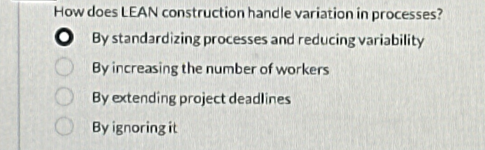 How does LEAN construction handle variation in