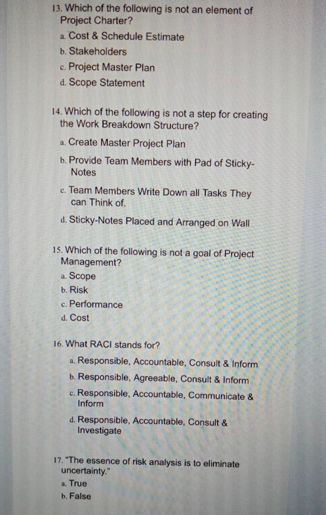 1. Which of the following is not a characteristic