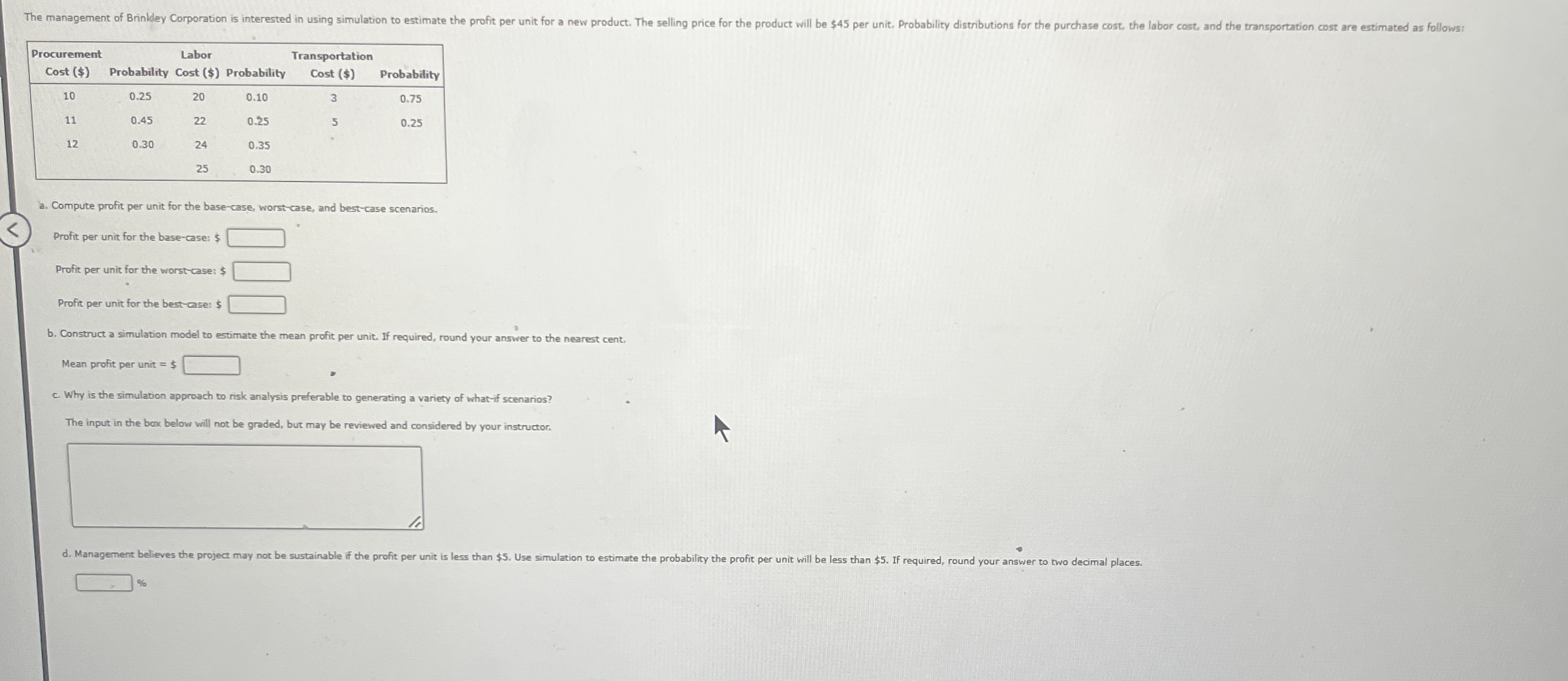 \ table [ [ \ table [ [ Procurement ] , [ Cost (