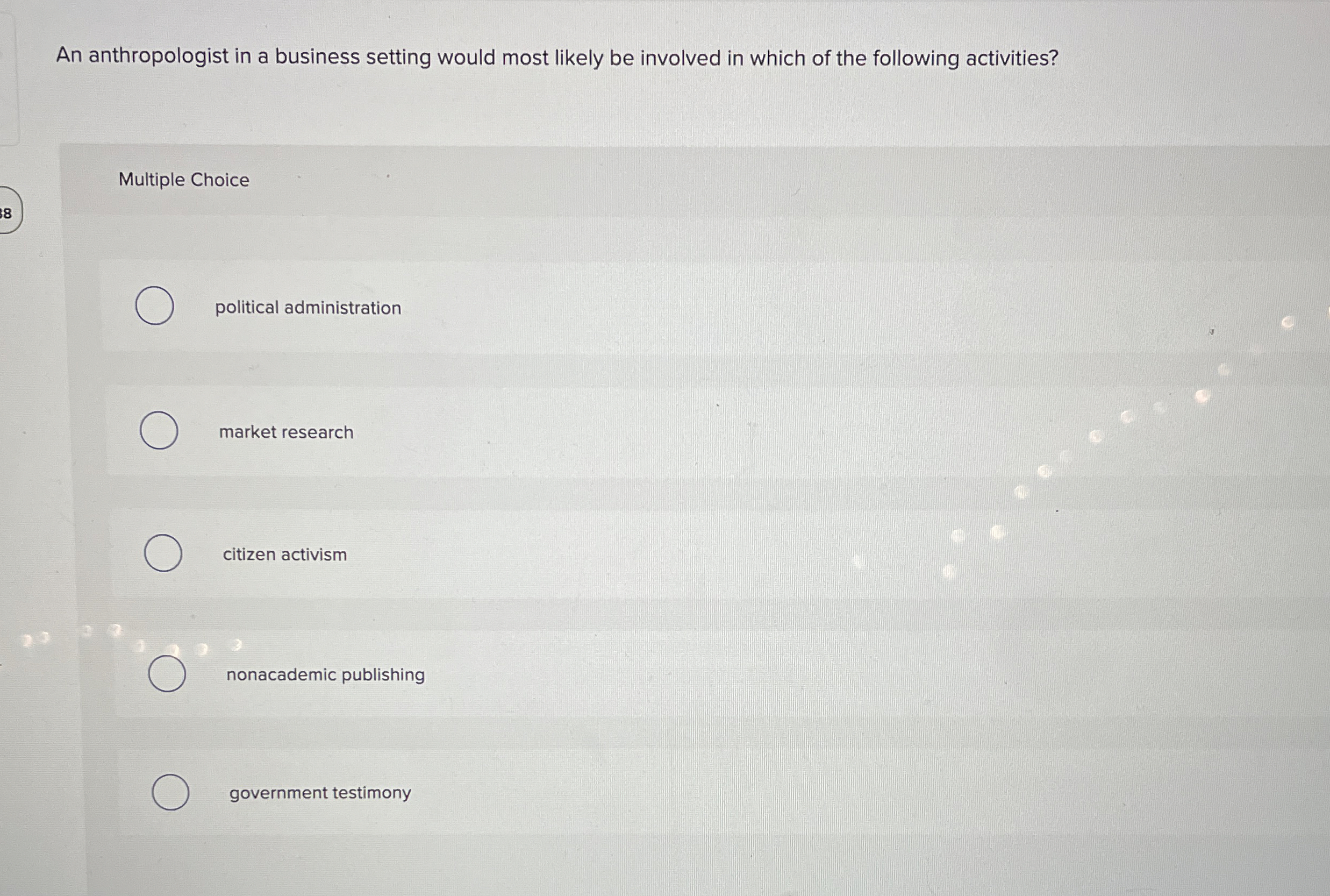 An anthropologist in a business setting would