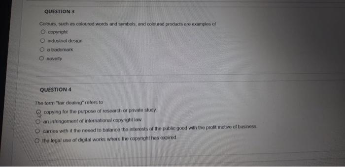 QUESTION 3 Colours, such as coloured words and