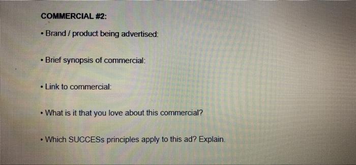 11 Commercial Analysis Refer to the SUCCESs