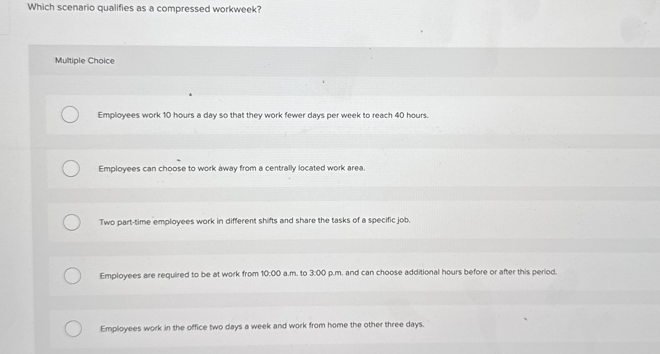 Which scenario qualifies as a compressed