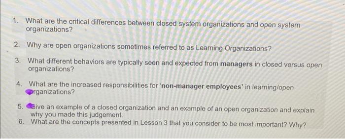 1. What are the critical differences between