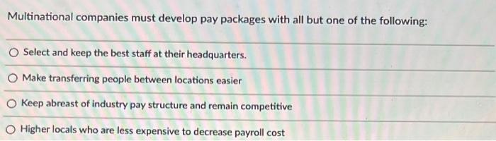 16 Multinational companies must develop pay