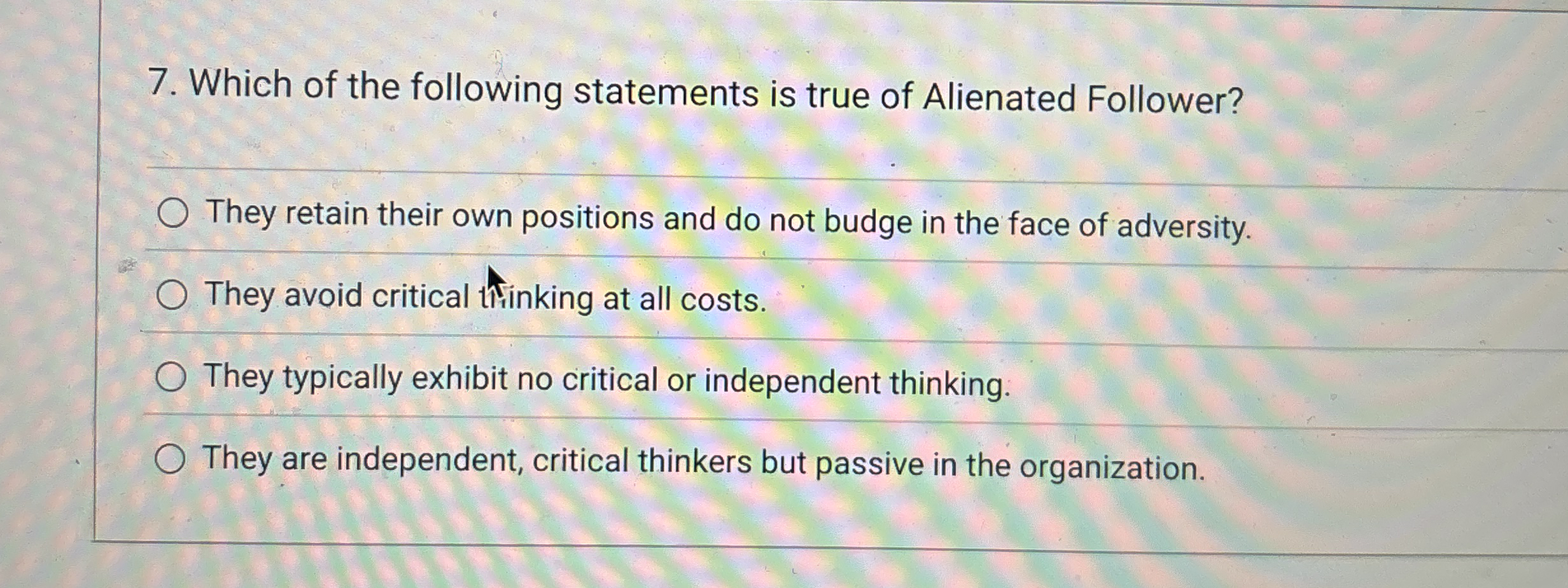 Which of the following statements is true of