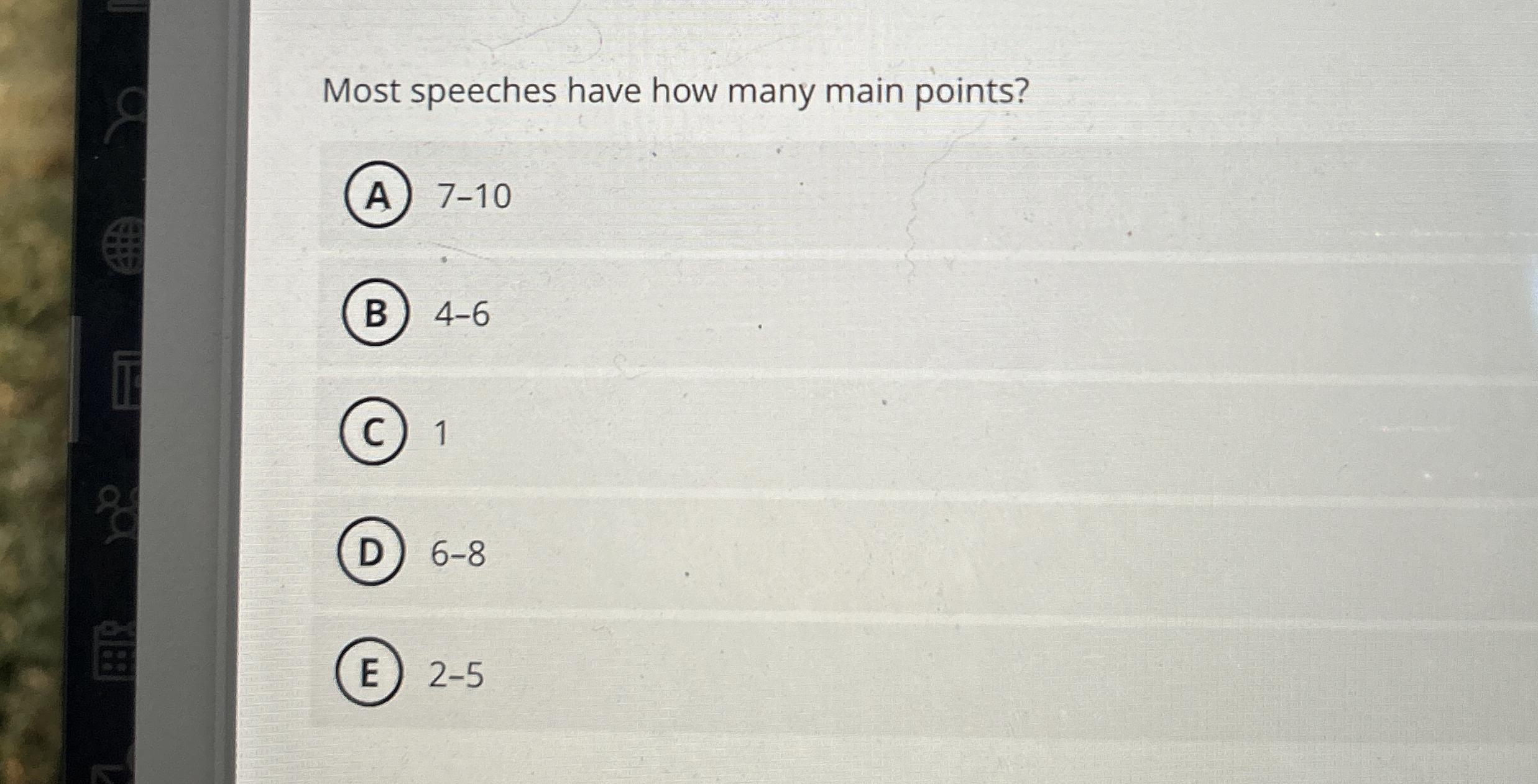 Most speeches have how many main points? 7 - 1 0