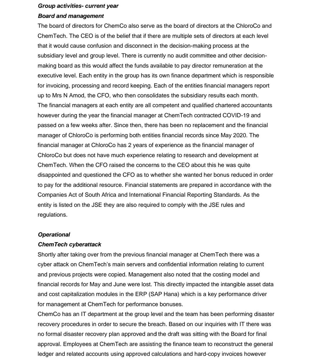 READ THE CASE STUDY BELOW AND ANSWER THE