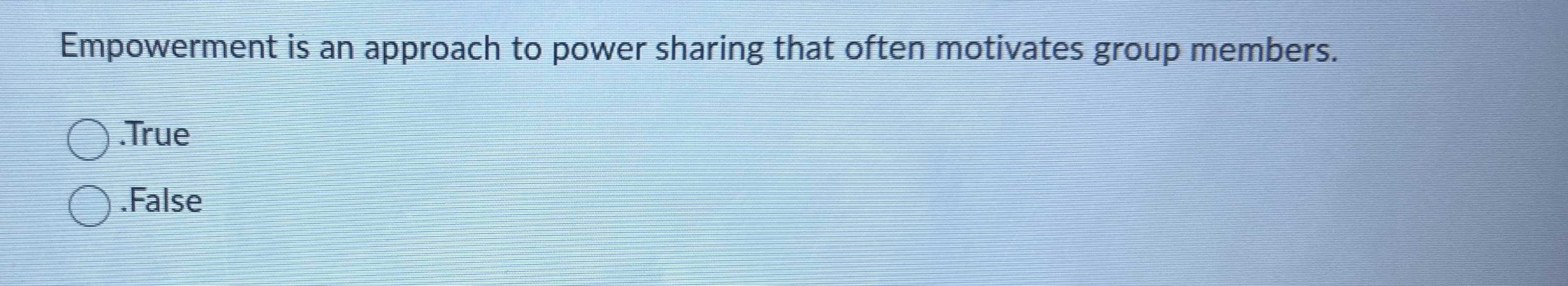 Empowerment is an approach to power sharing that