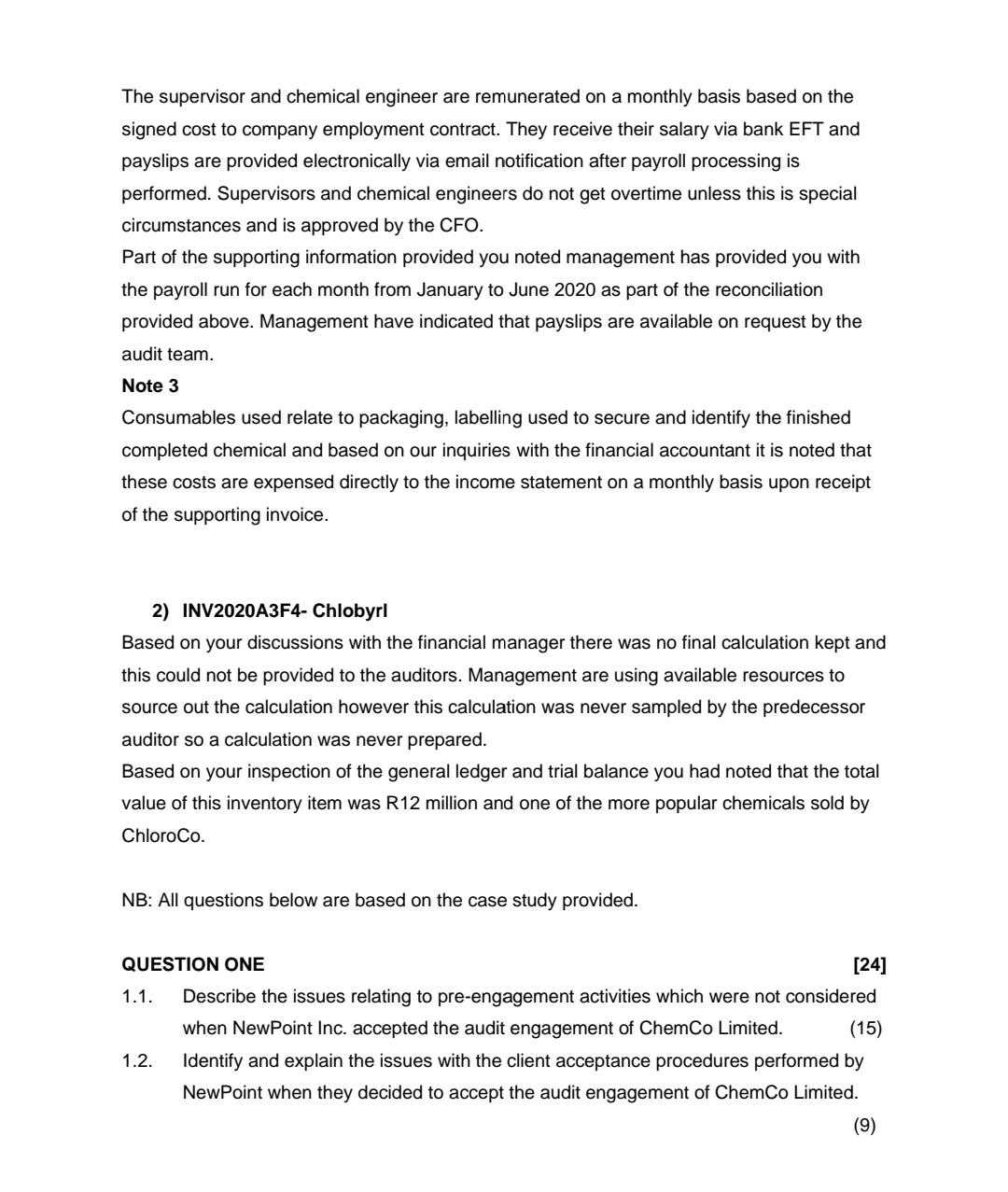 READ THE CASE STUDY BELOW AND ANSWER THE