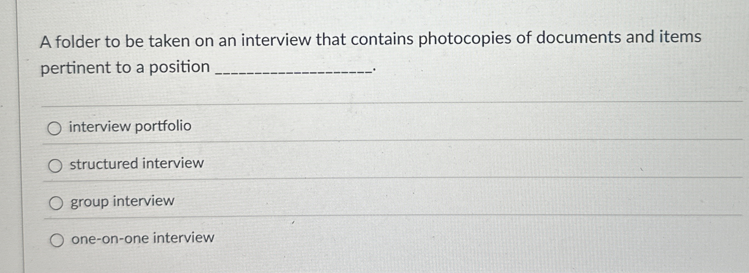 A folder to be taken on an interview that