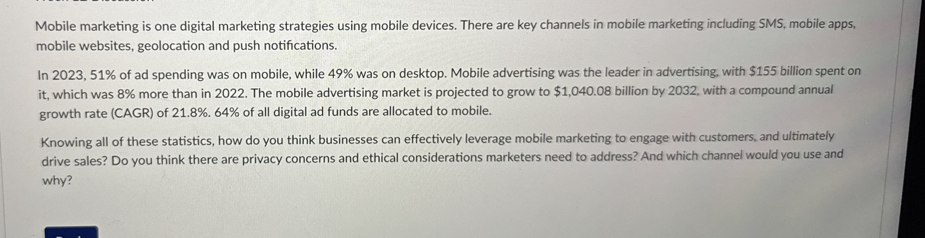 Mobile marketing is one digital marketing