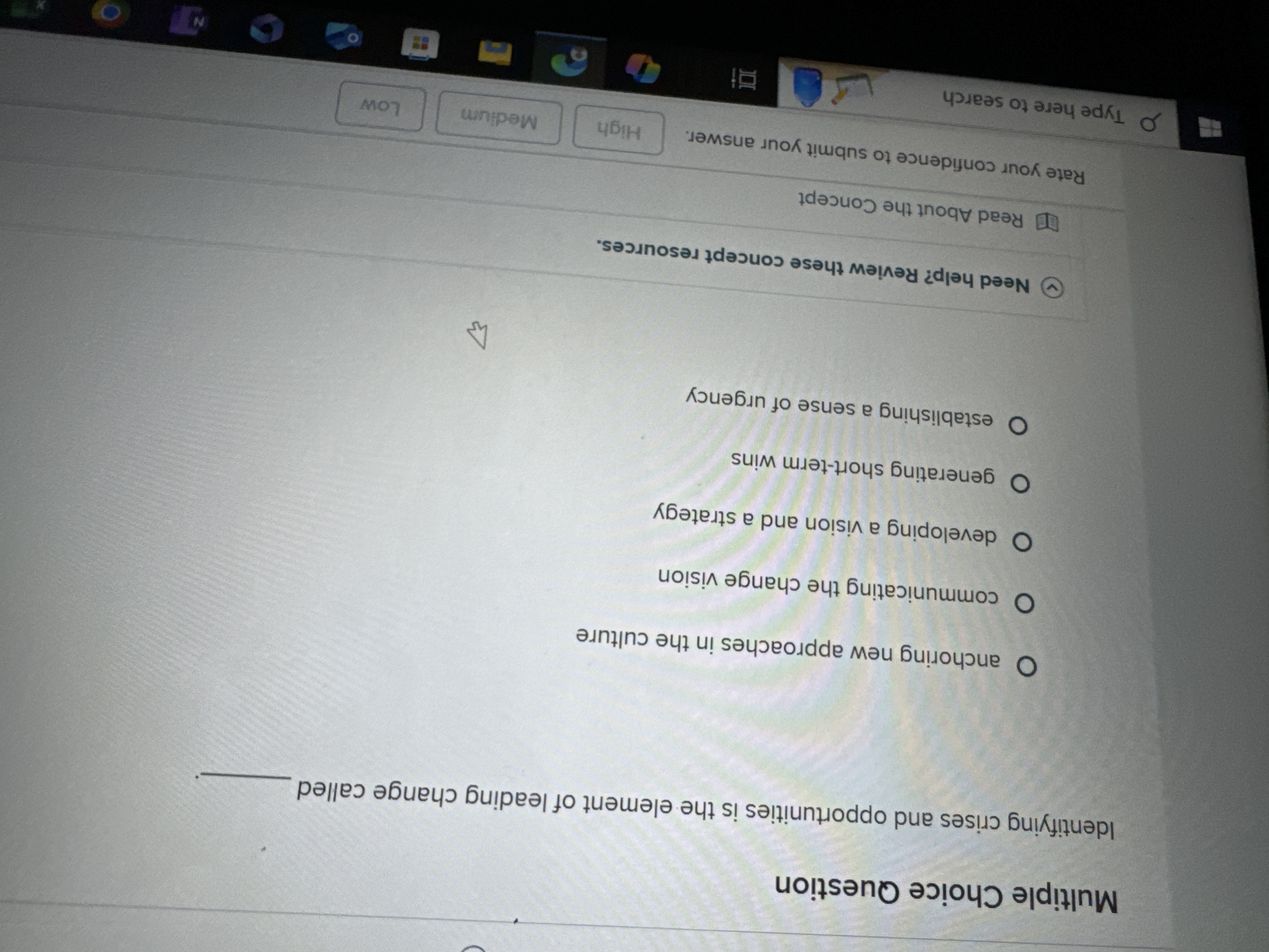 Multiple Choice Question Identifying crises and