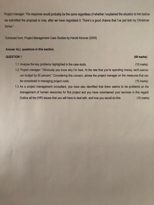 Read the case study below and answer the