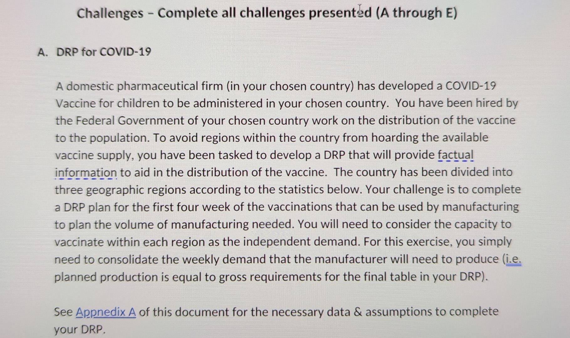 Challenges - Complete all challenges presented (A