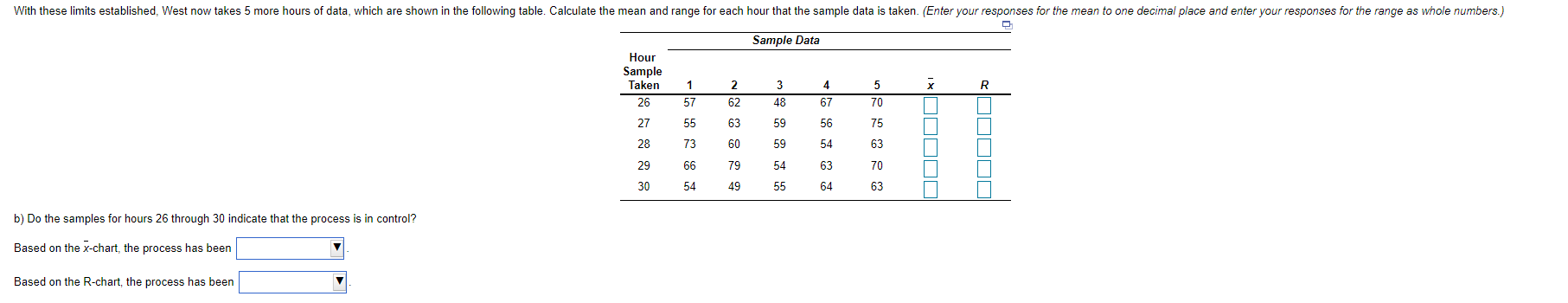 Refer to Table 56.1 - Factors for Computing