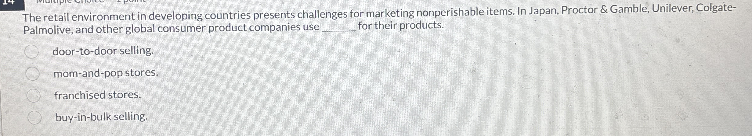 The retail environment in developing countries