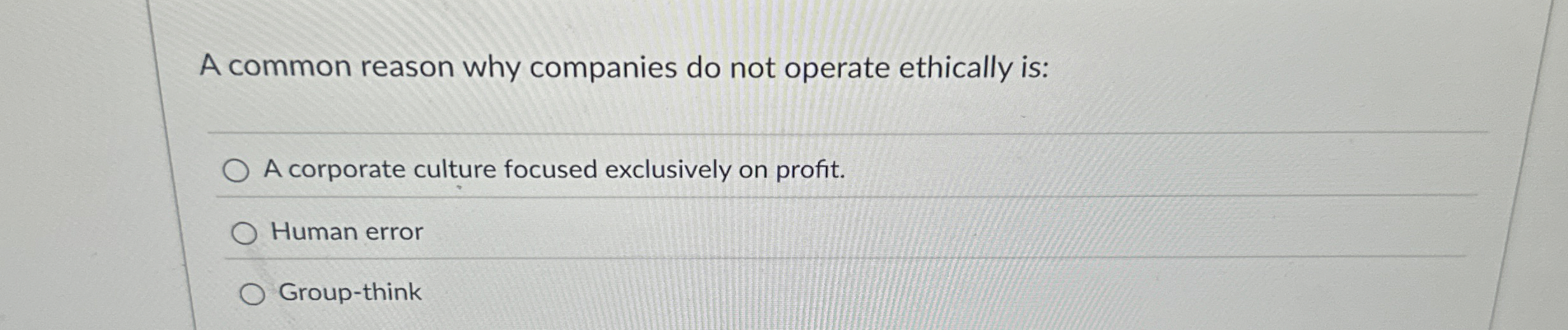 A common reason why companies do not operate