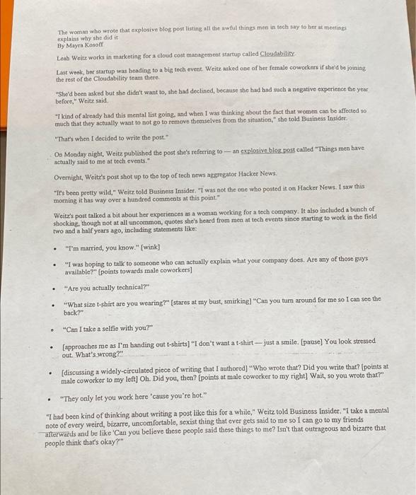 The response Less than a day after publishing her