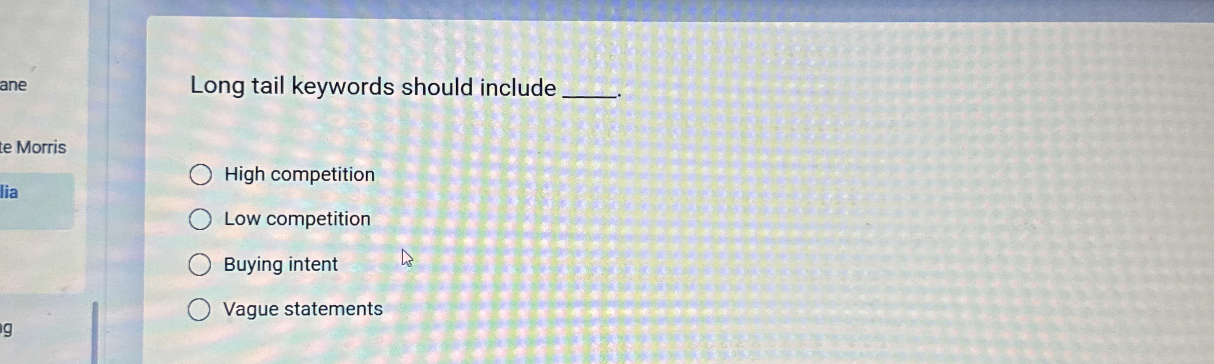 Long tail keywords should include q , . High