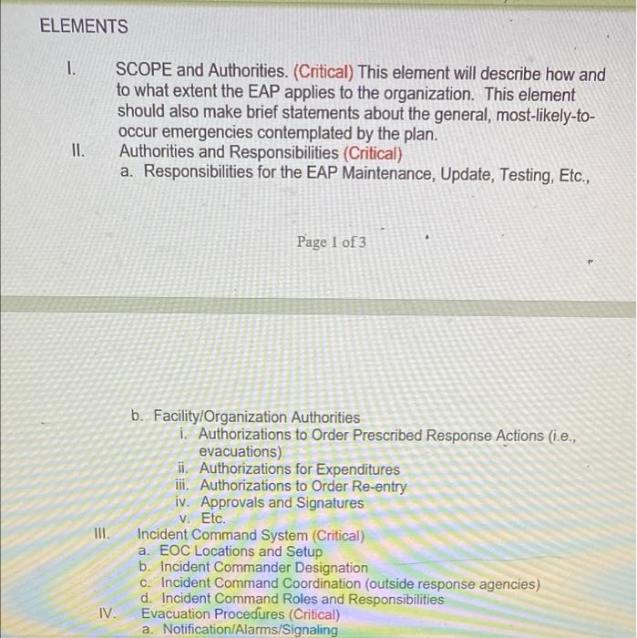 create Emergency Action Plan inventory Warehouse