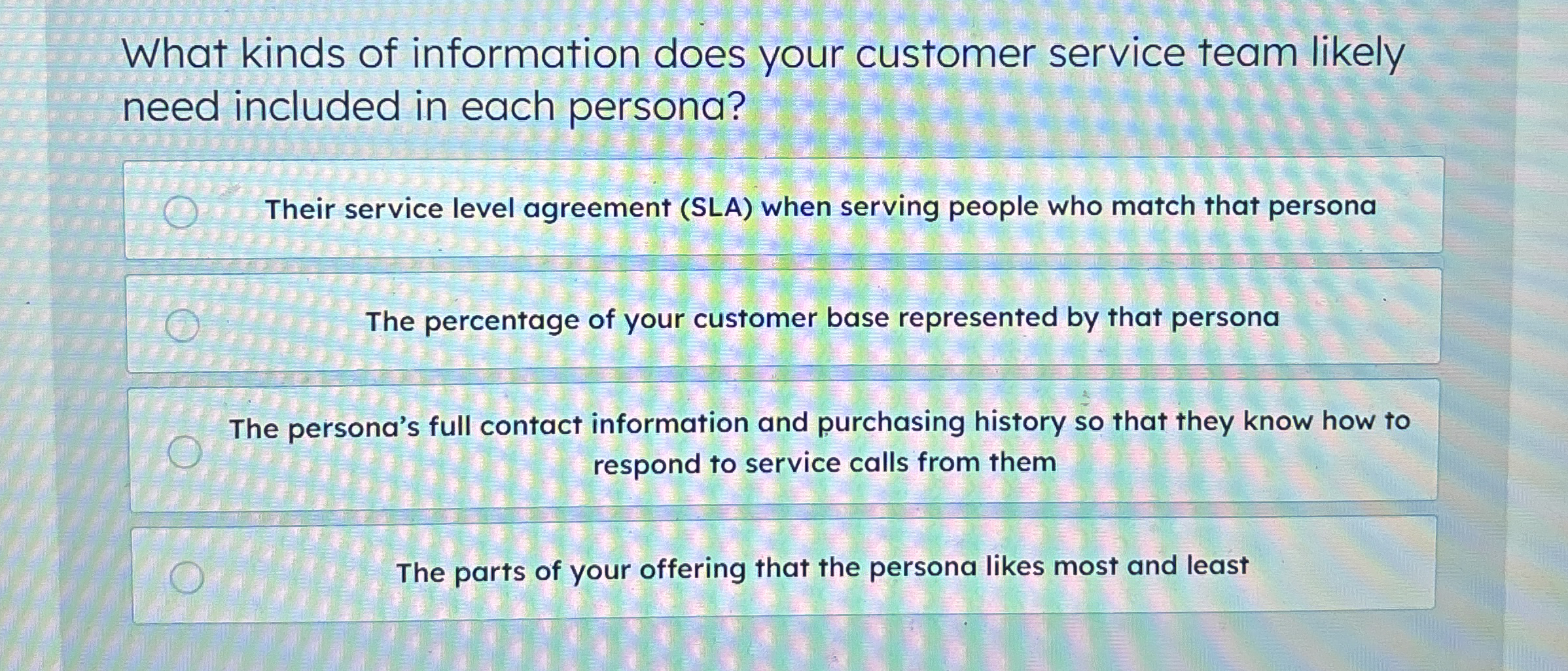 What kinds of information does your customer