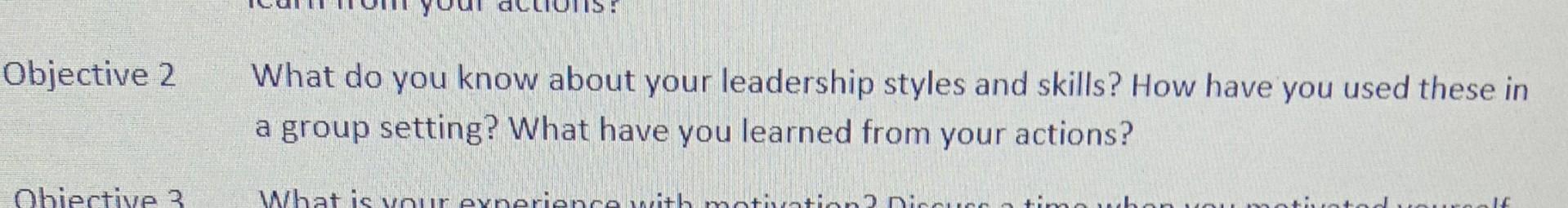 Objective 2 What do you know about your