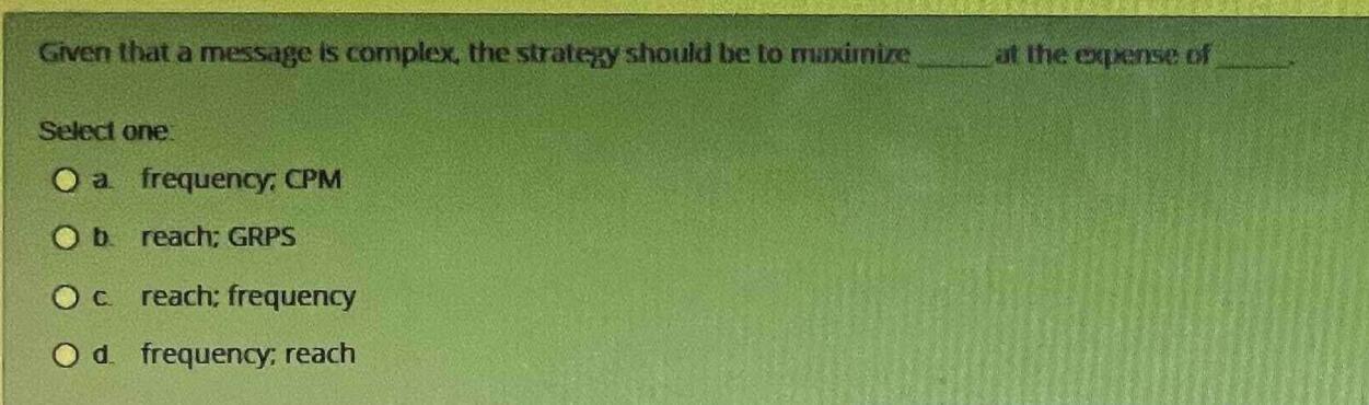 Given that a message is complex, the strategy