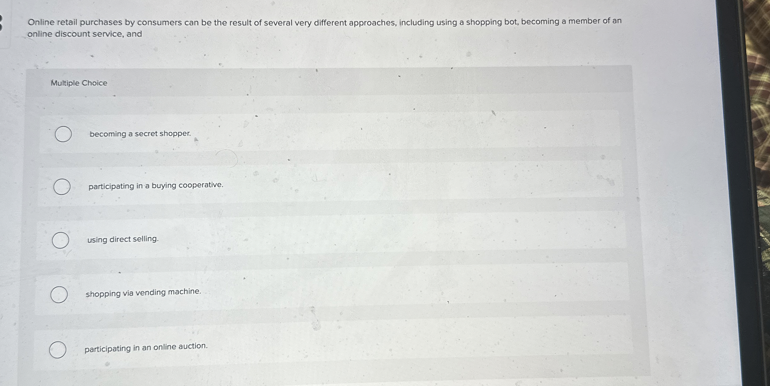 Online retail purchases by consumers can be the