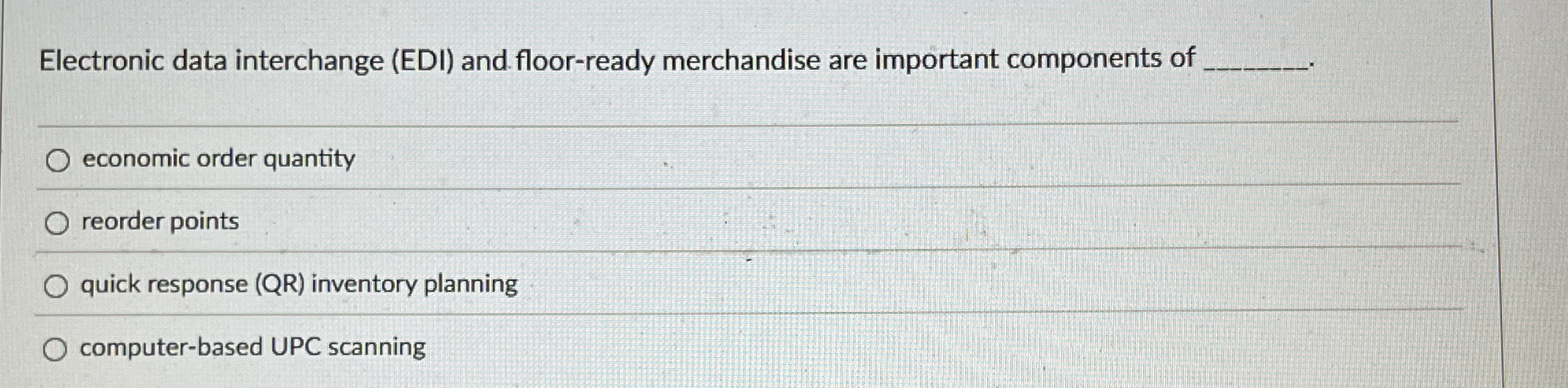 Electronic data interchange ( EDI ) and floor -
