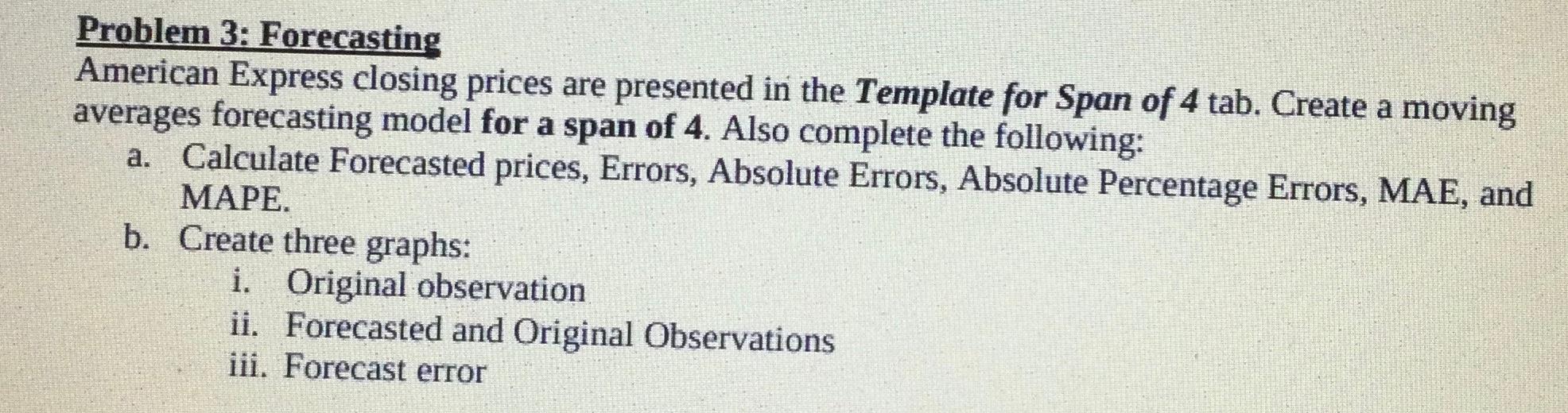Please show all work and solve using EXCEL. Thank