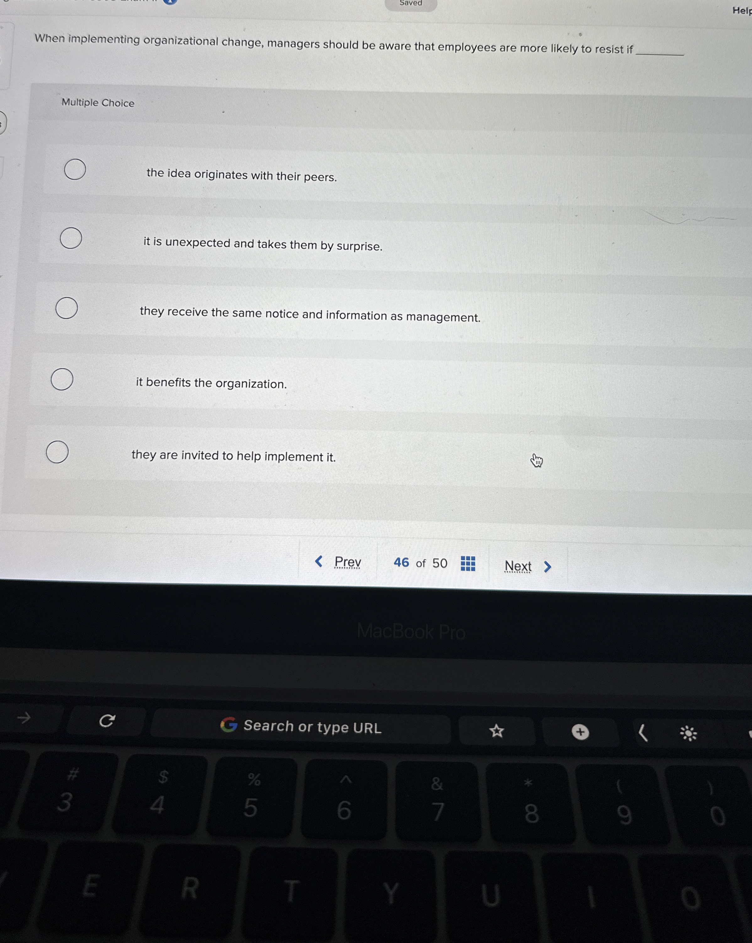 When implementing organizational change, managers