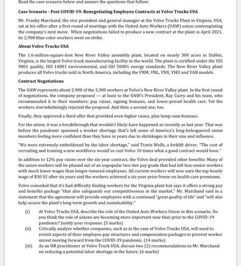 Read the case scenario below and answer the