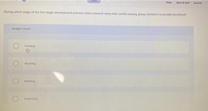 Sved Help Save & Ext Submit During which stage of