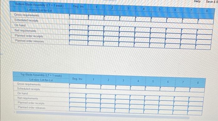 14 Prepare an MRP plan for scissors using the