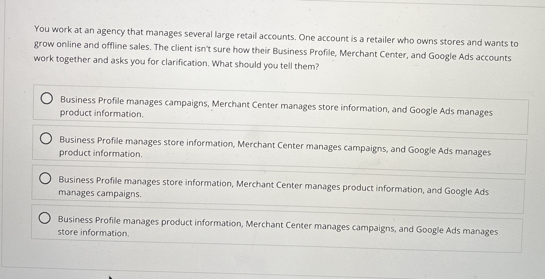 You work at an agency that manages several large